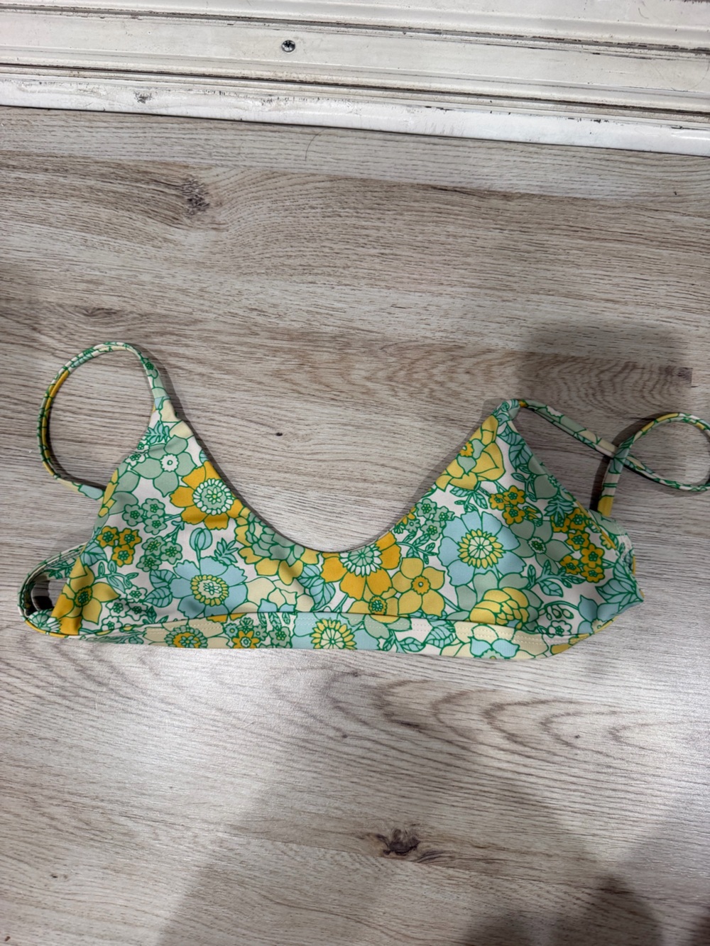 Kulani Kinis Yellow & Green Floral Bikini Top